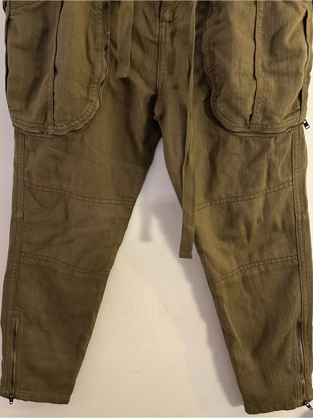 Free People | Olive Green Cargo Pants with Utility Pockets